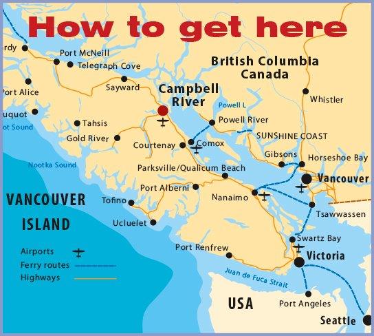 Getting Here - Peniuk's Sportfishing Located In Campbell River, Bc